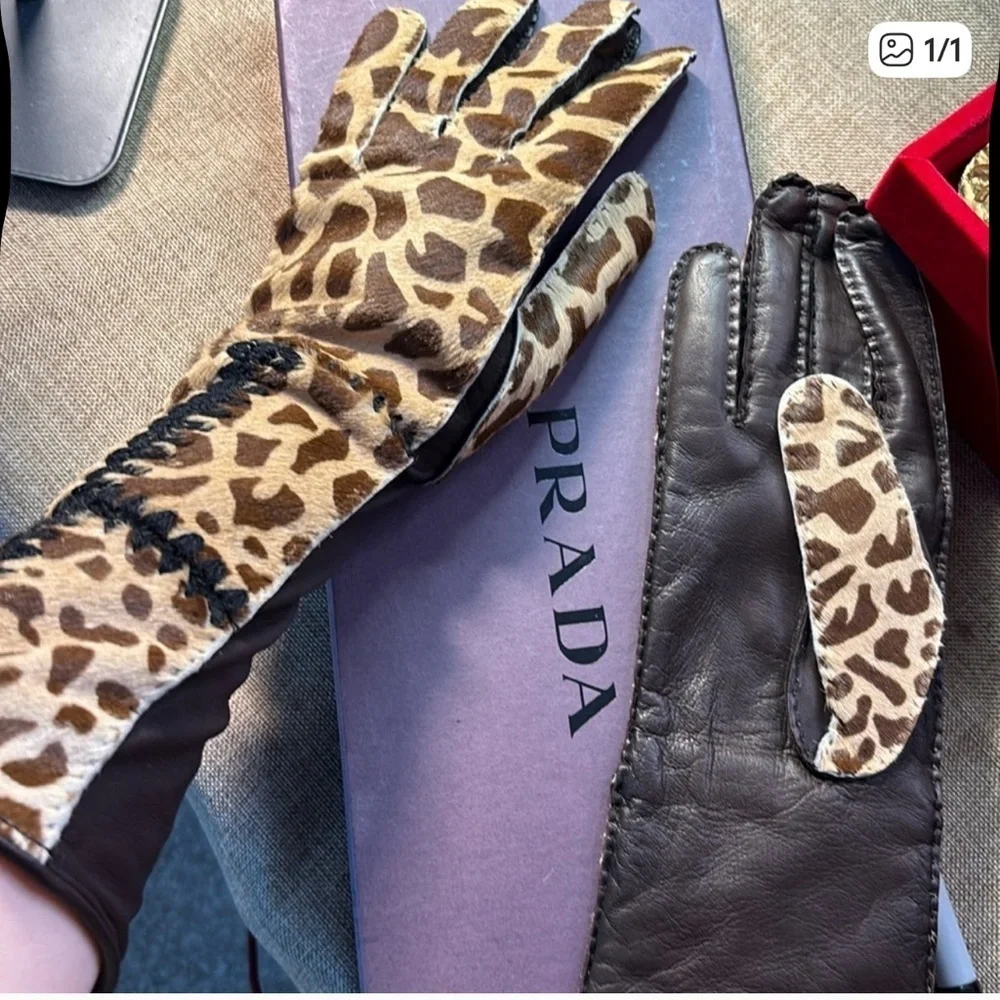 Prada Animal Print Women's Gloves